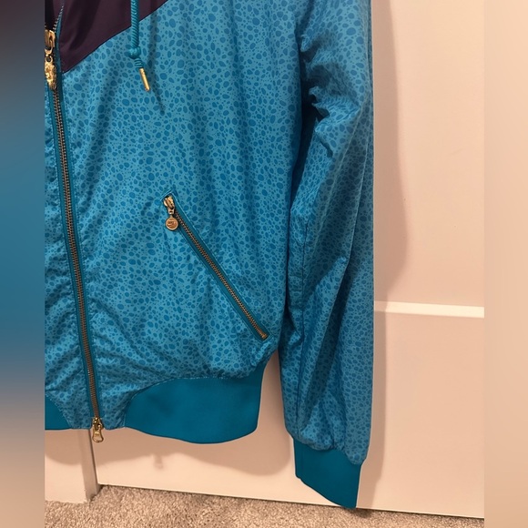 Nike Purple Blue Colour Block Print Windbreaker Bomber Jacket Size Medium - Picture 7 of 15
